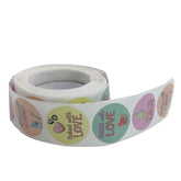 Paper Stickers 1 Inch / 2.5 CM (1 Roll, 500 Stickers) Baked With Love Printed Food Bakery Theme Multicolor Gift Packing Tags